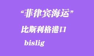 菲律賓海運:比斯利格(bislig)港口